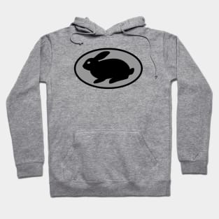 black print rabbit gray Hoodie